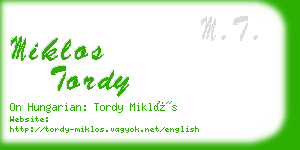 miklos tordy business card